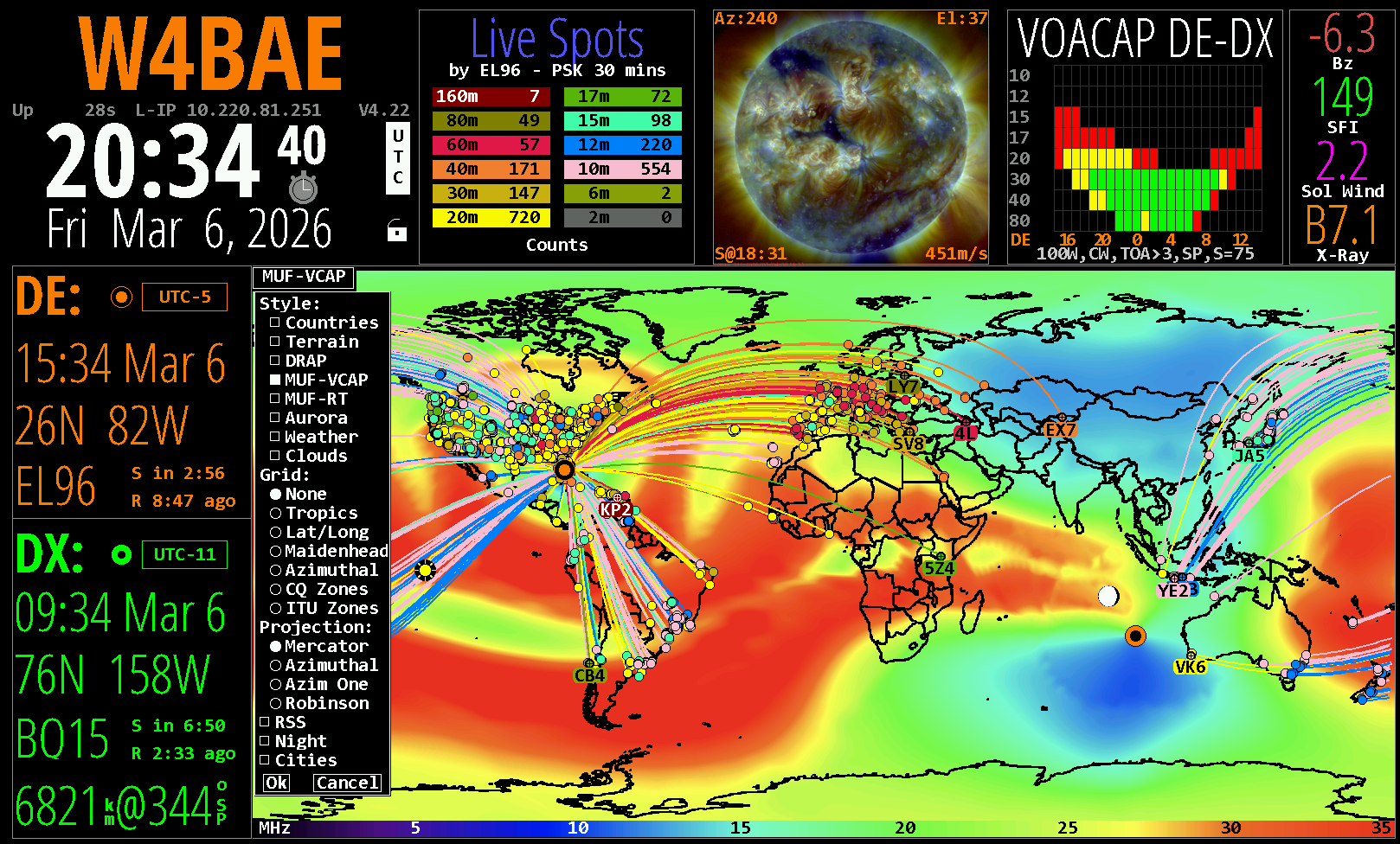 hamclock.com — independently generated VOACAP and data feeds